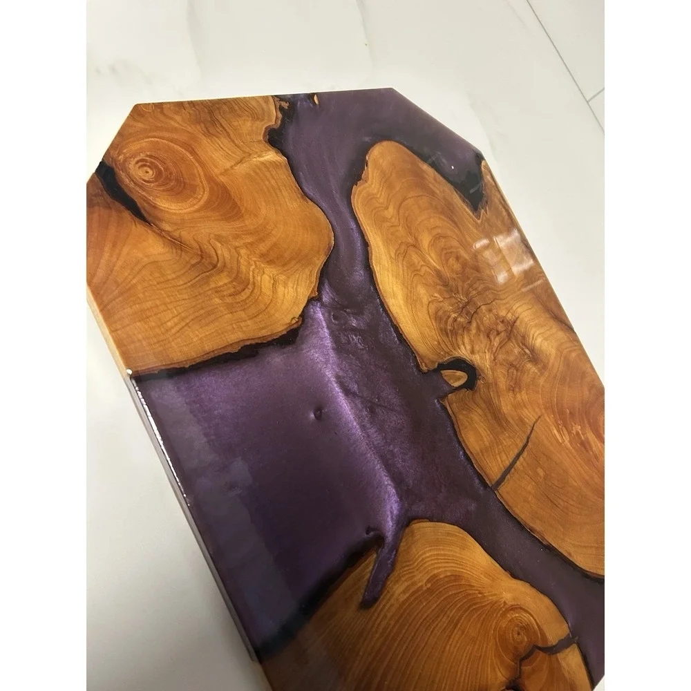 Olive Wood Epoxy Charcuterie Serving Board Home Decor 11x14